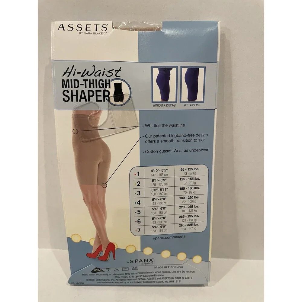 Assets by Sara Blakely Hi Waist Mid Thigh Shaper‎ Nude Size 4